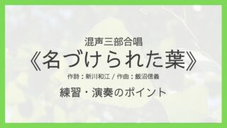 《名づけられた葉》練習・演奏のポイント